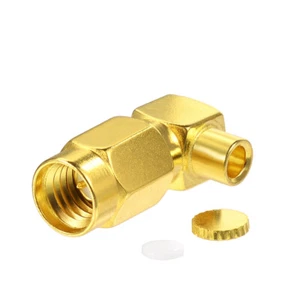 5X SSMA Stecker Stecker rechter Winkel RF Stecker für 0,086" Semi-Flexibles Kabel RG405 - Bild 1 von 4