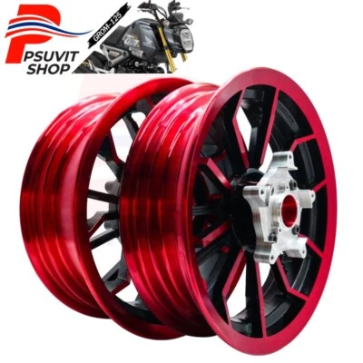 Rueda Max Aluminio Para GROM-125 2022 2023 2024 2025 F:300x12 R:400x12 Rojo/Negro Foto 1 de 4