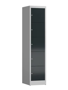 XL Schließfachschrank Fächerschrank 5 Fächer 1800x400x500mm, lichtgrau/anthrazit - Bild 1 von 2