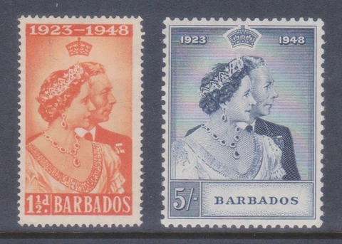 (F178-1) 1948 Barbados set of 2stamps silver wedding MH (A)  (XV24) Cover