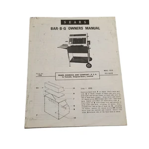 Sears Bar-B-Q Owners Manual Barbecue Grill Model 5520 Stock No 916-55200 Book - Picture 1 of 7