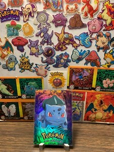 Pokemon Topps Blue Logo #01 Bulbasaur E1 of 12 Rare Holo- lp/mp condition