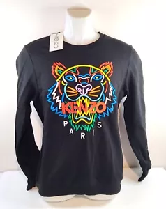 KENZO PARIS SWEATSHIRT JUMPER SWEAT TOP EMBROIDED TIGER | BLACK SZ LARGE NWT - Bild 1 von 4