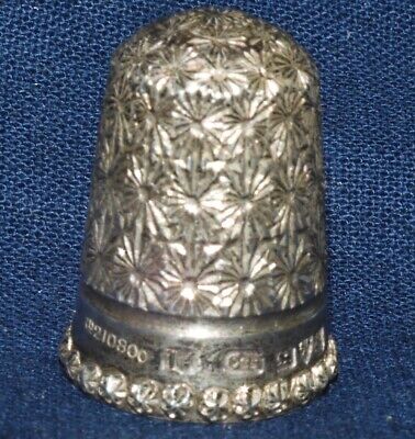 1901 ANTIQUE STERLING SILVER SEWING THIMBLE By CHARLES HORNER HM CHESTER Size 10 • 1.54$