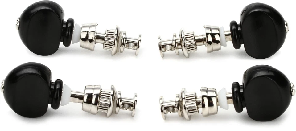 Grover 6B Champion Ukulele Pegs (Set of 4) - Black Buttons (3-pack) Bundle - Image 1 of 1