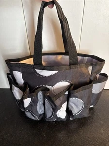 Thirty-One Organizer 6 Pocket Mini Tote Organizer Crafts Office Onyx Medallion - Picture 1 of 15