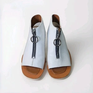 Celine Zip Leather Flat Sandals Womens Size EU 36 UK 3 - Picture 1 of 8