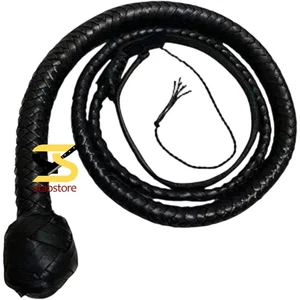Authentic 6-Foot Leather Bullwhip Hand-Braided 12-Strand Design - Picture 1 of 5