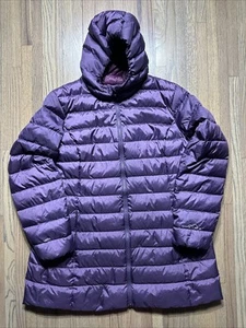 Eddie Bauer Jacket Women’s 2XL Purple Puffer Down Quilted EB650 Coat Parka Hood - Picture 1 of 14