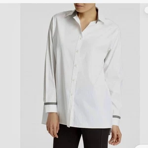 Camisa túnica top de popelina blanca de gran tamaño cristal Jessie Lafayette 148 talla XXL USADA EN EXCELENTE ESTADO - Imagen 1 de 15