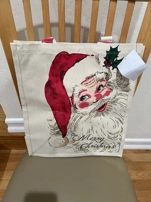 Bolso de lona de Papá Noel de Navidad con etiquetas Foto 1 de 3