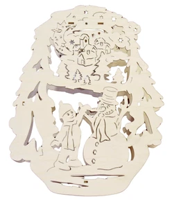 Fensterbild Weihnachten "Schneemann bauen" Erzgebirge Weihnachten - Bild 1 von 3