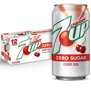 7UP Cherry Zero Sugar Soda, 12 fl oz cans (Pack of 12) - Picture 1 of 9