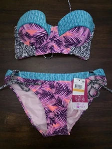 NWT Hula Honey Leaf Breeze S Underwired Bikini Swim Top & Bottom 127180 - Picture 1 of 3