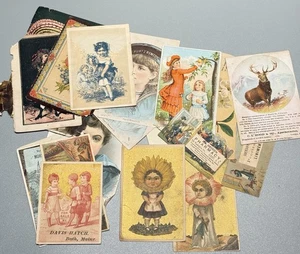 LOT of Victorian Trade Card Rare Antique Paper Ephemera ADVERTISING Paper Art ad - Bild 1 von 4