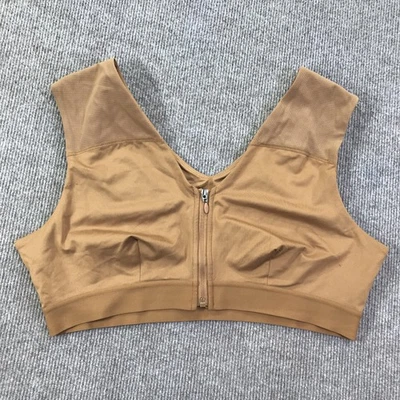 Tommie Copper Sports Bra Womens 3XL Brown Zip Front Shoulder Support Compression - Image 1 of 4