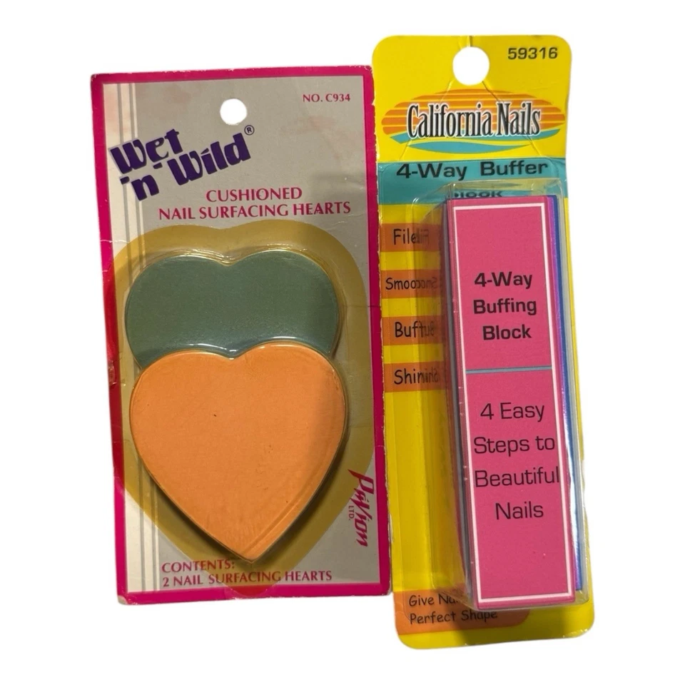 80-е 90-е ретро неоновые красочные влажные и калифорнийские пилочки для ногтей и буферы - Изображение 1 из 4