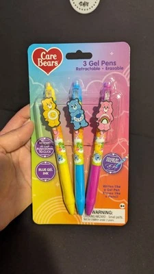 Paquete de 3 bolígrafos de gel retráctiles Care Bears con toppers tinta azul Foto 1 de 2