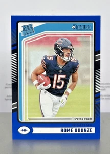 2024 Panini Donruss - Rated Rookie Rome Odunze #309 Blue Press Proof (RC) - Picture 1 of 2