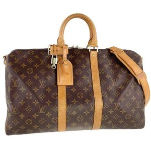 Louis Vuitton Monogram Keepall Bandouliere 45 Leder Braun Boston Bag 3653 - Bild 1 von 23