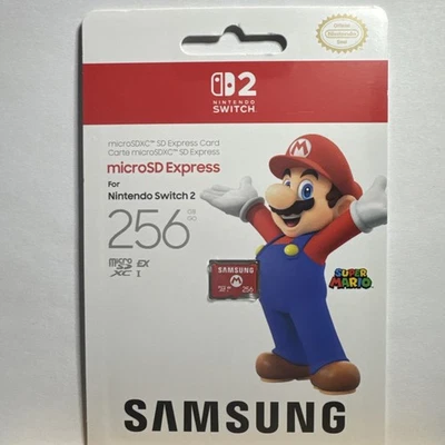 Nintendo Switch 2 Micro SD Express Card 256GB MARIO Edition Samsung New Sealed  - Image 1 of 2