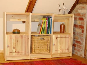 Regalsystem Bücherregal Regal Holz Kiefer massiv natur erweiterbar - Bild 1 von 6