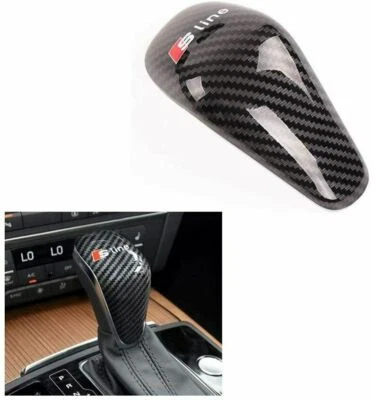Cubierta de perilla de cambio de marchas SLINE de fibra de carbono para Audi A6 16 17 18/A7 2015-2018  Foto 1 de 4