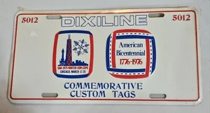 "DIXILINE CUSTOM TAGS" LICENSE PLATE - ALUMINUM - COLLECTIBLE - BICENTENNIAL - Picture 1 of 2