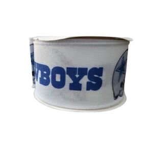 5 yard ROLL of WIRED Ribbon ribboncowboys Blue And Silver