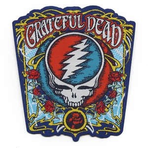 Grateful Dead Totenkopf Kunst Aufnäher American Rock Band gewebt Bügelbild - Bild 1 von 2