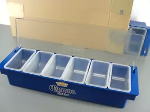 CORONA EXTRA BEER BAR TOP GARNISH FRUIT CONDIMENT 6 TRAY CADDY w/LID NEW LOT 2 - Picture 1 of 9
