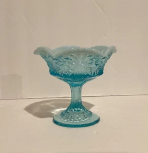 Vintage signiert Fenton blau opalisierend Kompott Süßigkeiten Schale Schmuck Schale 5" LESEN - Bild 1 von 5