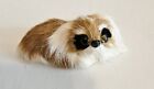 Vintage  Tan And White Real Fur Puppy Figurine ,made With Rabbit 2in X 2 in