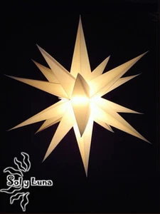 FALTSTERN BELEUCHTET ADVENTSSTERN WEIHNACHTSSTERN PAPIERSTERN WEISS 68CM - Bild 1 von 3