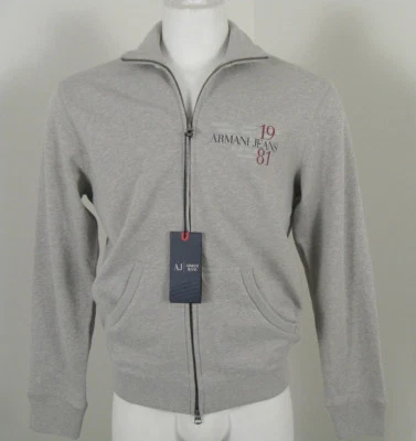 NEW Armani Jeans Logo Zip Front Sweatshirt!  Gray With Logo on Chest  SLIM FIT - Image 1 of 3