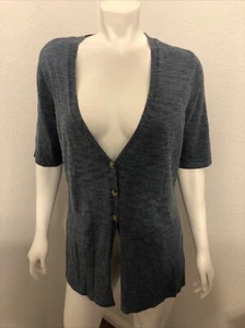 NWT Croft & Barrow Women's Top S Button Front Short Sleeve Cardigan Top Blue - Picture 1 of 4