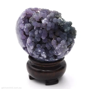 Sphere, Egg 70mm Grape Agate 175g Gemstone Crystal Natural Mineral Inc Stand - Picture 1 of 8