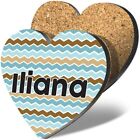 1 Heart Coaster Name Iliana Letter Lettering