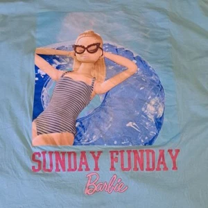 BARBIE Sunday Funday Oversized Short Sleeve Graphic T-Shirt - Women's XL - Picture 1 of 7