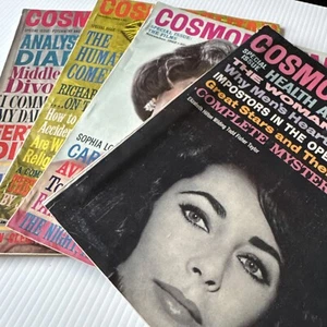 Vintage Cosmopolitan Magazine Lot of 4 - 1962-63 Elizabeth Taylor Sophia Loren - Bild 1 von 24