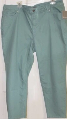 Falls Creek женщин размер 20 саржи хлопок капри брюки морской пены зеленый новый с ярлыками - Изображение 1 из 4
