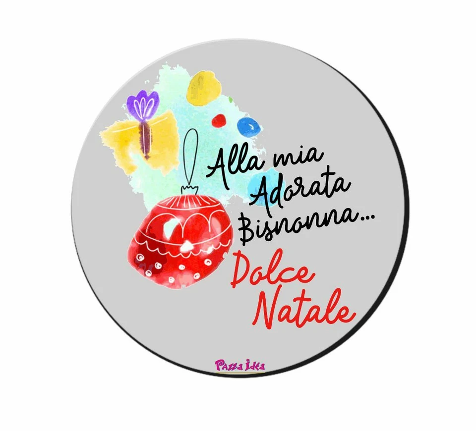 mouse pad tappetino pc rotondo scritta alla mia adorata bisnonna natale regalo - Immagine 1 di 1