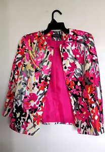 Kasper Women's Flyaway Jacket Multicolor Open Front Floral Blazer Size 10 - Bild 1 von 3