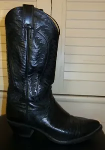 Justineđź’—Women's Black Western Lizard Pointed Toe Custom Made Bootsđź’—Sz 7.5B - Picture 1 of 12