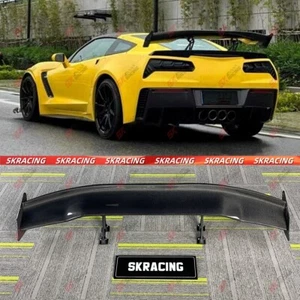 Carbon Fiber/Glossy Black Rear Spoiler Wing For Chevrolet Corvette C7 2014-2019 - Picture 1 of 34