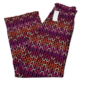 Trina Turk Pants Women M Swim Cover Up Chain Print Wide Leg Jersey Knit Vacation - Picture 1 of 10