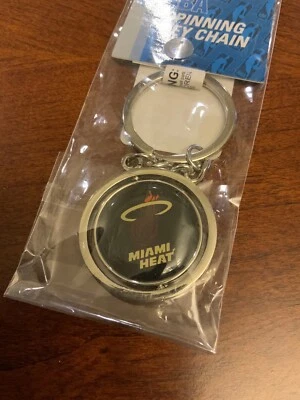 NBA Miami Heat Basketball Spinning Keychain Bag Tag Travel Trinket Backpack - Image 1 of 3