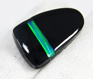 18.20 Ct Natural Australian doublet Black Fire Opal Fancy Cabochon Gemstone - Picture 1 of 3