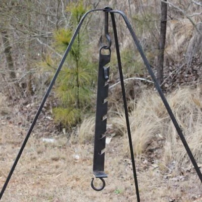 Medieval Adjustable Hand Forged Iron Cauldron S-Hook -Campfire Cooking Essential - Image 1 of 4