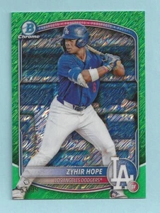 2025  Bowman Chrome Prospects Green Shimmer Refractor ZYHIR HOPE /99 Dodgers - Picture 1 of 2